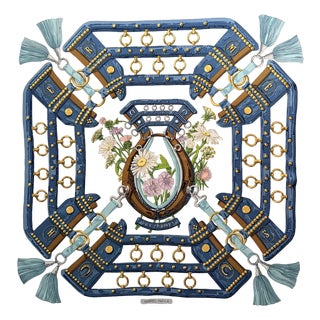 Hermès Aux Champs 1990 Silk Scarf by Caty Latham For Sale