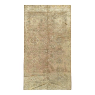 Antique Oushak Pale Rug For Sale