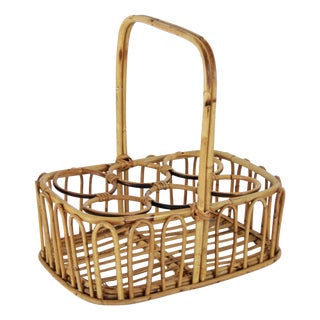 Vintage Bamboo Bottle Rack by Alfredo, Italy, 1970s For Sale