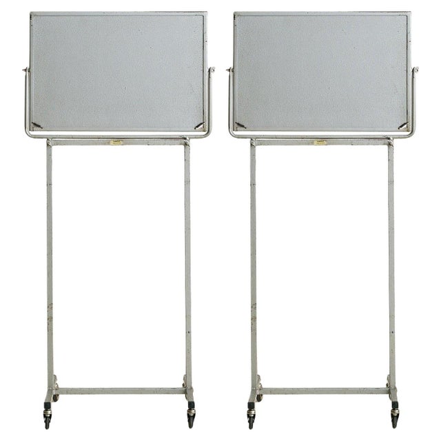 Metal French Adjustable Metal Floor Mirror on Casters, 1940s - 2 Available For Sale - Image 7 of 18