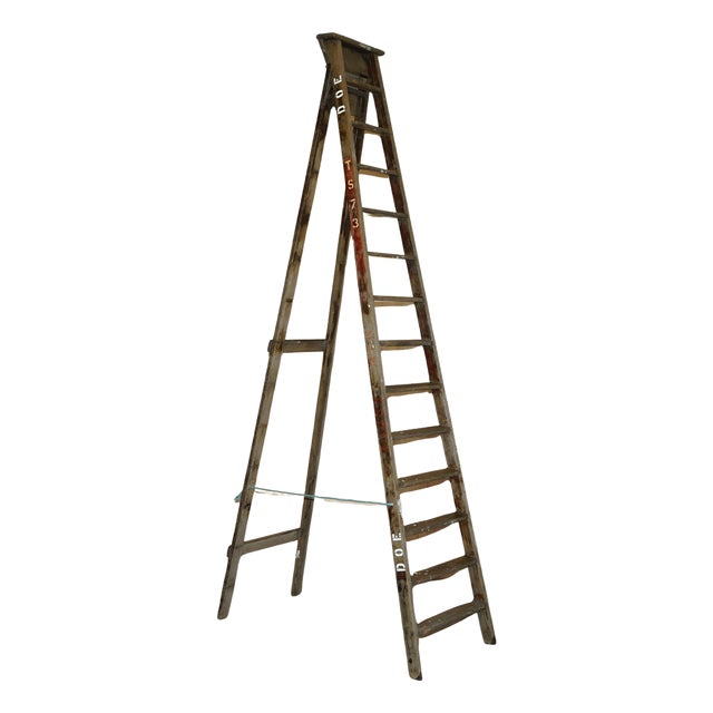 TS73 Stamped Fruit Pickers Ladder, 1880 For Sale