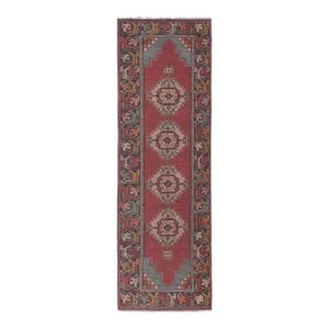 Vintage Turkish Handmade Wool Runner Rug