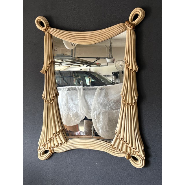 Hollywood Regency Style Wall Mirror For Sale - Image 4 of 12