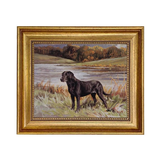 Not Yet Made - Made To Order Labrador Retriever With Duck Oil Painting Print on Canvas in Antiqued Gold Frame- an 8" X 10" Framed to a 11-1/2" X 13-1/2" For Sale - Image 5 of 5