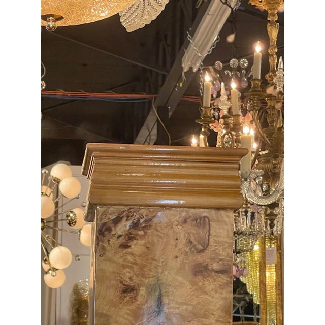 Brown Pair of Italian Burl Walnut Columns For Sale - Image 8 of 9