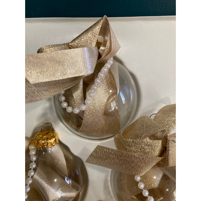 Victorian Vintage Gold & Pearl Christmas Ornaments Victoria Collection - Set of 4 For Sale - Image 3 of 8