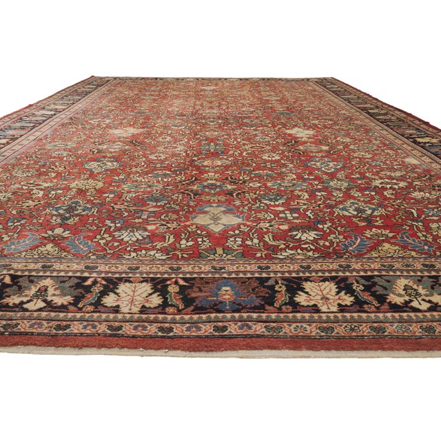 Rustic Late 19th Century Persian Sultanabad Rug, 12'07 X 18'00 For Sale - Image 3 of 10
