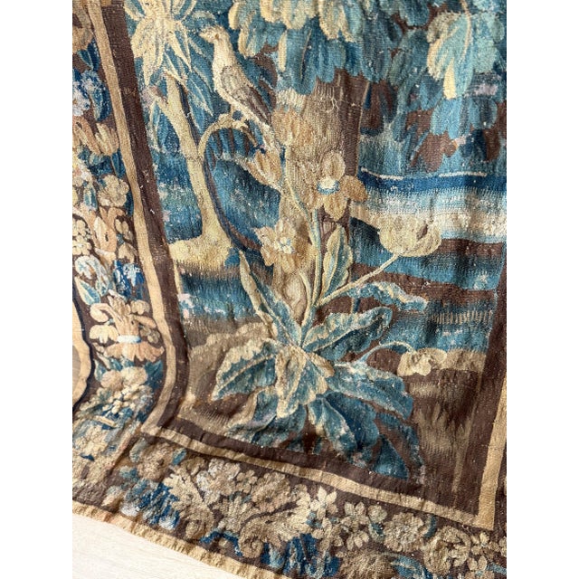 Rare 17th Century French Verdue Tapestry/Portiere Door Hanging from Correze For Sale - Image 9 of 12