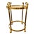 1970s Vintage Hollywood Regency Brass Swan Head Side Table With Thick Hexagonal Shaped Beveled Glass Top For Sale - Image 5 of 7