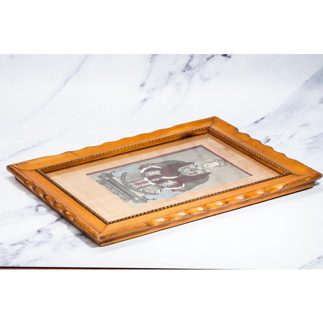 Wonderful Antique 19th Century Chinese Ancestral Portrait Miniature Hand-Painted Wood Frame and Matte Asian Home Wall Decor For Sale - Image 13 of 14