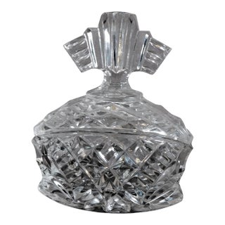 1940s Cut Glass Powder or Vanity Jar With Lid For Sale