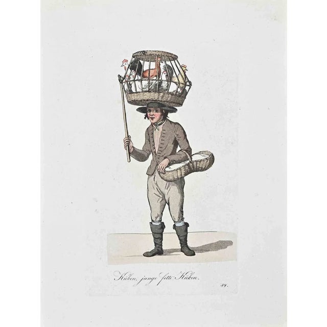 Christoph Suhr, Kuken Junge Fette, Küken, Etching, 1808 For Sale
