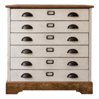 Antique English Six-Drawer Archival Chest, 1900s For Sale