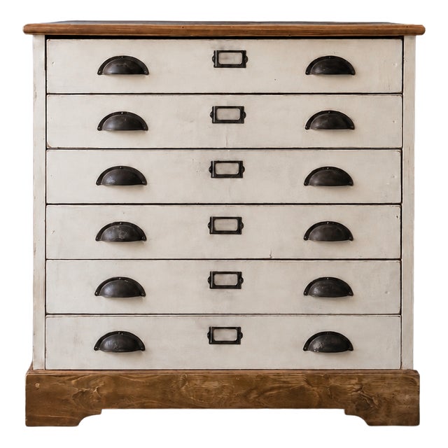 Antique English Six-Drawer Archival Chest, 1900s For Sale