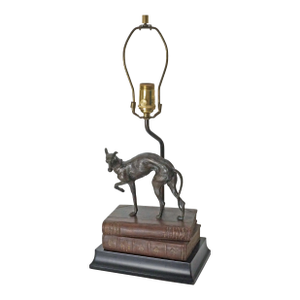 Vintage Greyhound on Book Stack Table Lamp Traditional English Style Decor