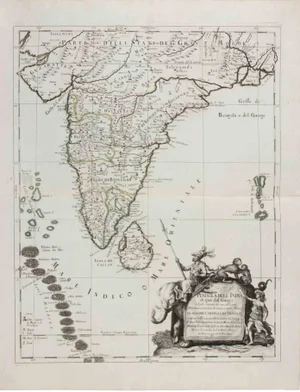Giacomo Cantelli da Vignola, Penisola dell'India\., Etching, 1683