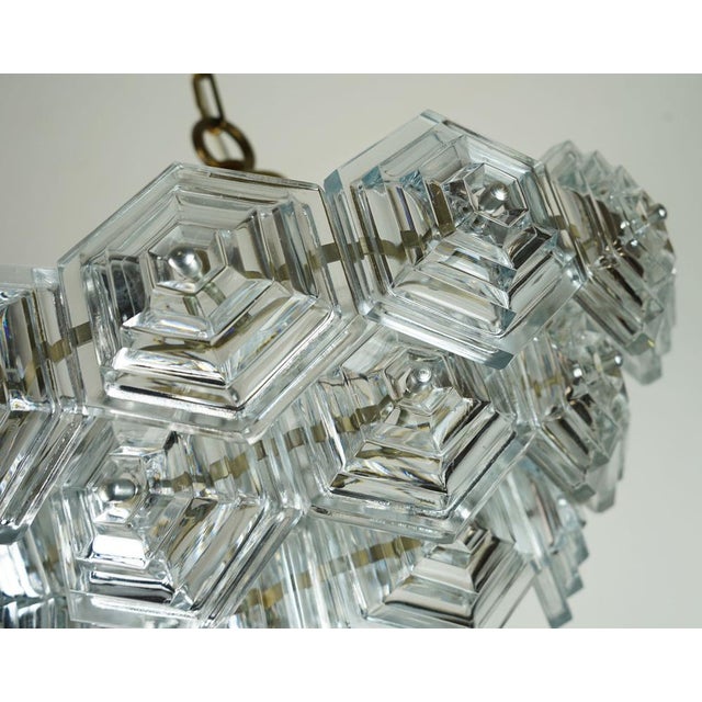 Mid-Century Modern Pendant Light with 27 Hexagonal Glass Panels, 1960s For Sale - Image 12 of 13