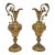 Pair of Ornate Rococo Revival Brass Ewers – Mid-Century Mantel Décor For Sale