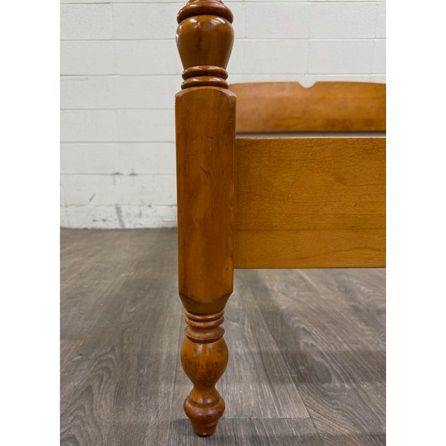 Vintage Full Size Colonial Style Solid Maple Low Poster Bed For Sale - Image 4 of 15