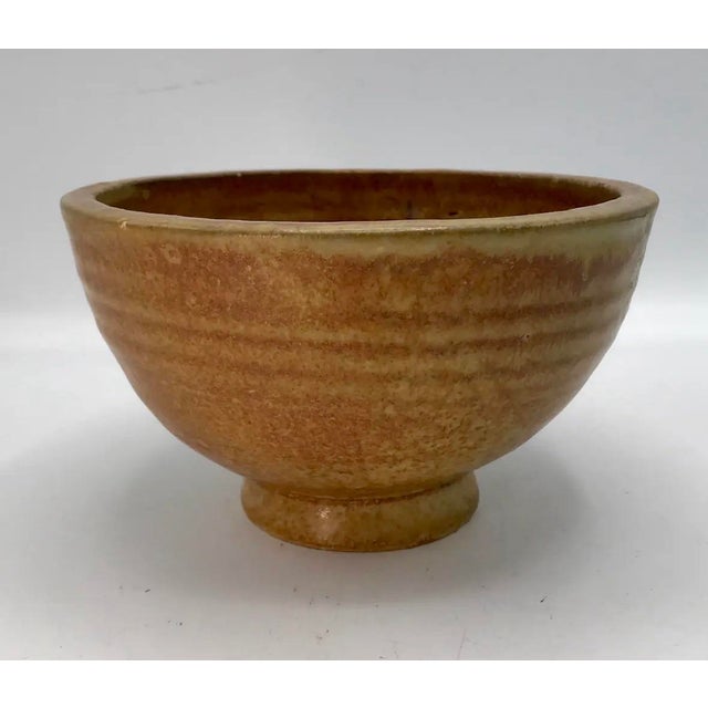 Brown Mid 20th Century Japanese Mingei-Style Footed Stoneware Bowl For Sale - Image 8 of 8