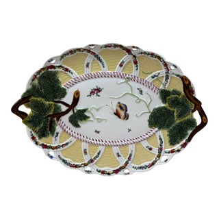 Chelsea House Reticulated Butterfly Porcelain Platter Wall Decor Tablescape For Sale