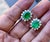 8 Ct Oval Colombian Emerald & 2.5 Ct Diamond Post Back Earrings 18 Kt White Gold For Sale - Image 4 of 18