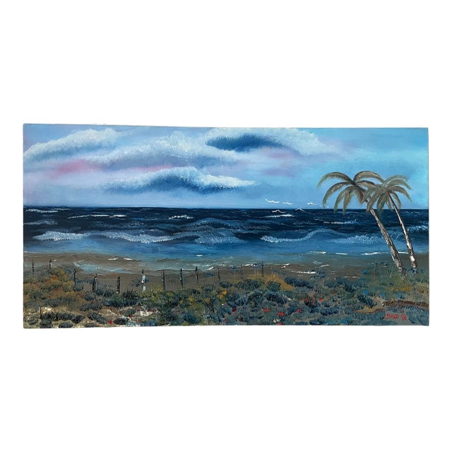 1990s “Sunset in St. Teresa” Original Oil on Canvas Seascape Painting For Sale
