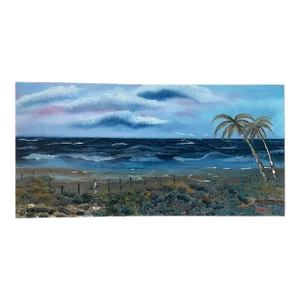 1990s “Sunset in St. Teresa” Original Oil on Canvas Seascape Painting