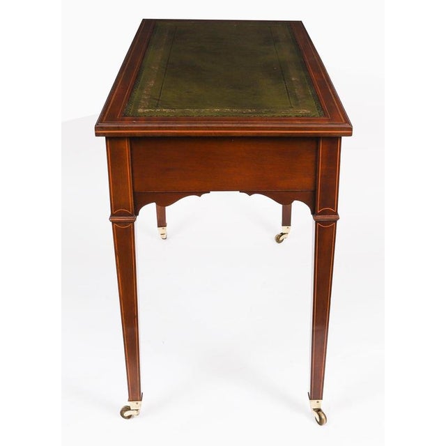 Antique Edwardian Inlaid Mahogany Desk, 1890s For Sale - Image 12 of 18
