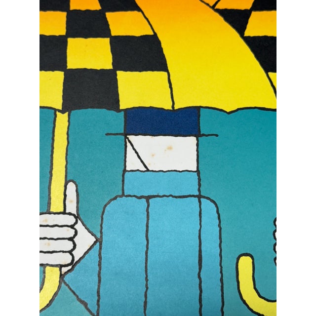 Blue Vintage Michel Granger Editions Galerie Marquez, Paris Serigraph For Sale - Image 8 of 9