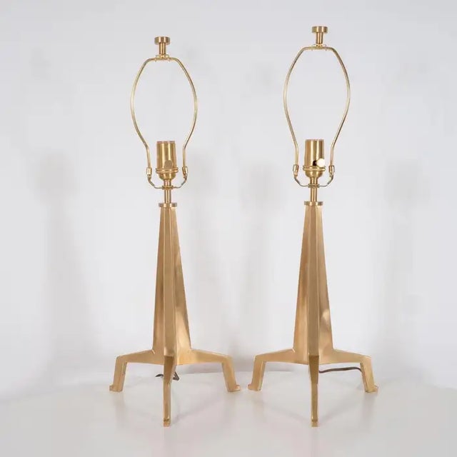 Early 21st Century Marcelo Bessa Brutalist Tripod Table Lamps - A Pair For Sale In New York - Image 6 of 12