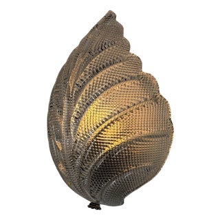 Vintage Leaf Wall Light by Fritz Kurz for Orrefors, Sweden, 1970s For Sale