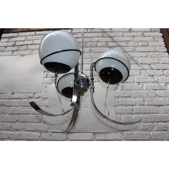Mid-Century Modern Gino Sarfatti Style Chandelier For Sale - Image 3 of 6