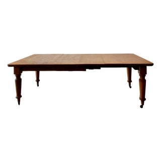 19th Century English Oak Extendable Table For Sale