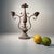 Floral Metal 3-Arm Candelabra, Calabria, Italy, 1910s For Sale - Image 3 of 10