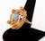 18K Rose Gold Star Sapphire Coral Diamond Ring, featuring one prong set blue star sapphire weighing approx. 7.00 carats,...