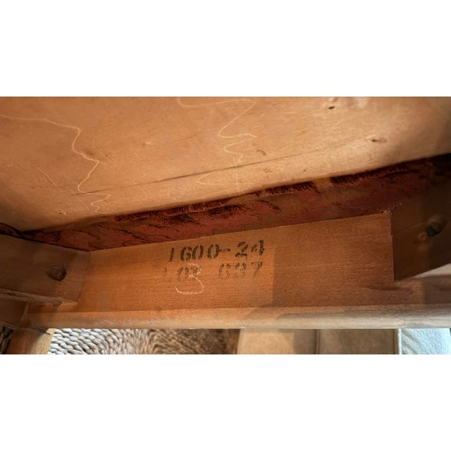 Beige Mid Century American of Martinsville Curved and Caned Back Arm Chair, Signed For Sale - Image 8 of 10