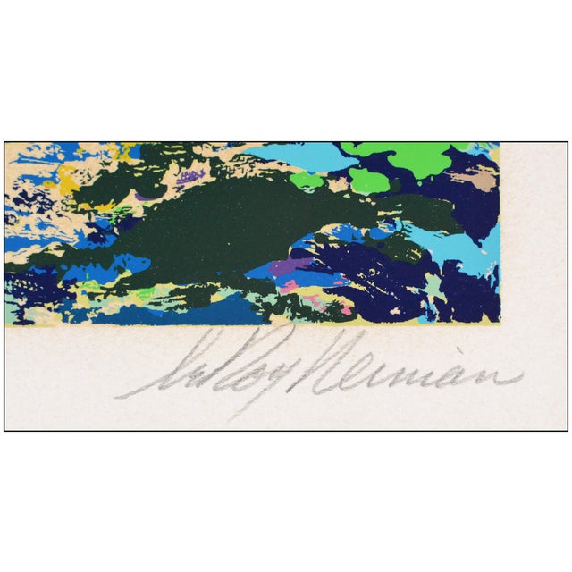 Late 20th Century Late 20th Century Normandy Sailing Modern Yellow Serigraph LeRoy Neiman For Sale - Image 5 of 7