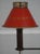 American 1930s Colonial Wrought Iron Tripod Adjustable Floor Lamp W. Tole Shade For Sale - Image 3 of 9