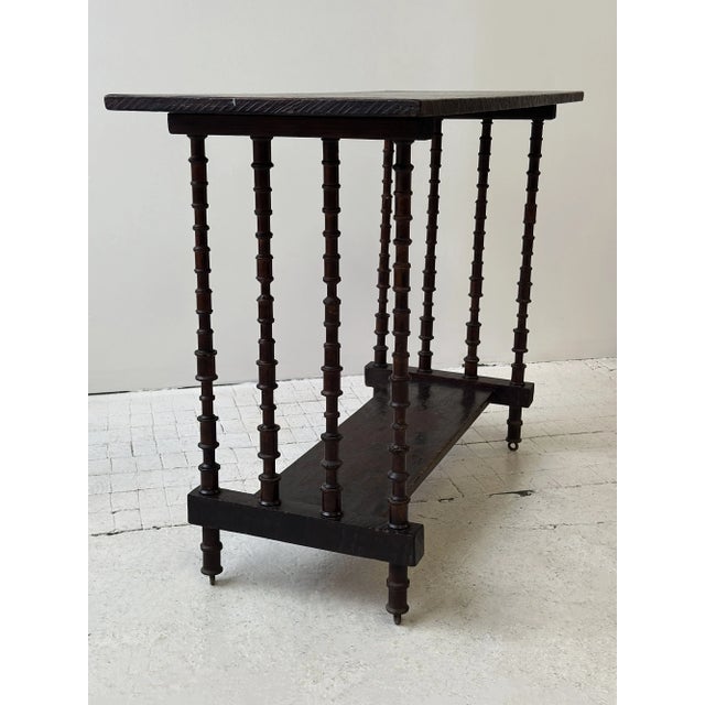 Wood Vintage Two-Tiered Spool Entry Table / Console, Circa 1920s-40s For Sale - Image 7 of 16