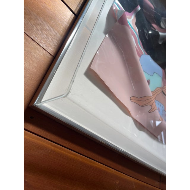 Signed Alan Goldfarb Framed Glass Art Southwest Adobe Scene For Sale - Image 10 of 11