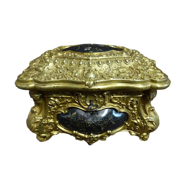 Antique Napoleon III Bronze Jewelry Case For Sale
