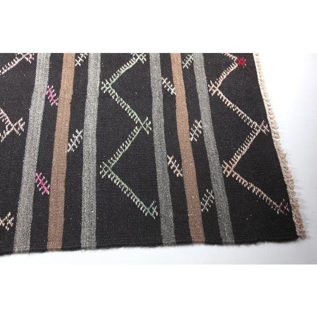 Brown Handwoven Vintage Floor Kilim Rug -11' 6'' X 7' 5'' Feet For Sale - Image 8 of 13