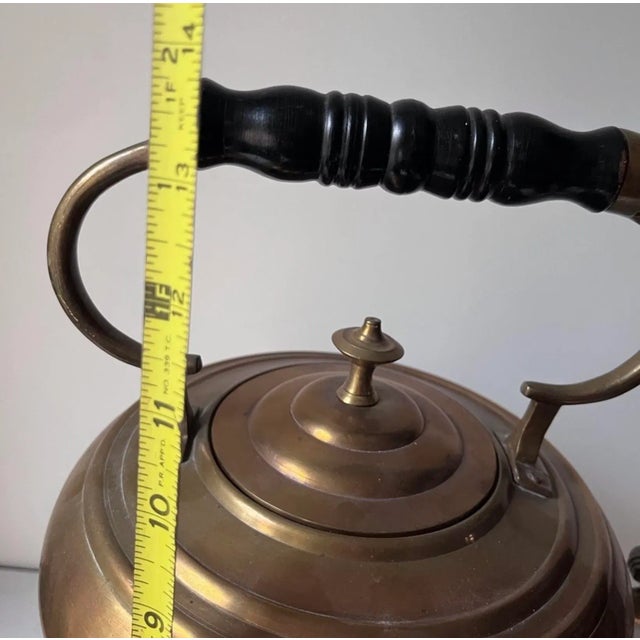 Antique Brass Tea Kettle Tea Pot Large With Stand For Sale - Image 14 of 16