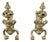Antique Victorian Ornate Brass Fire Dogs, 1870s, Set of 2 For Sale