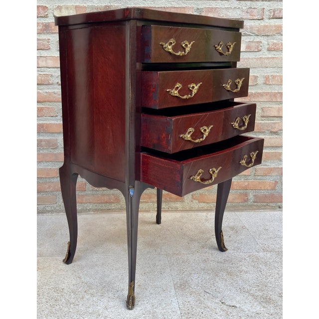 Early 20th Century Wood and Bronze Side Table, 1940s For Sale - Image 4 of 9