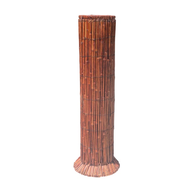 Vintage Pillar Tiki Bamboo Fern Plant Stand For Sale - Image 4 of 10