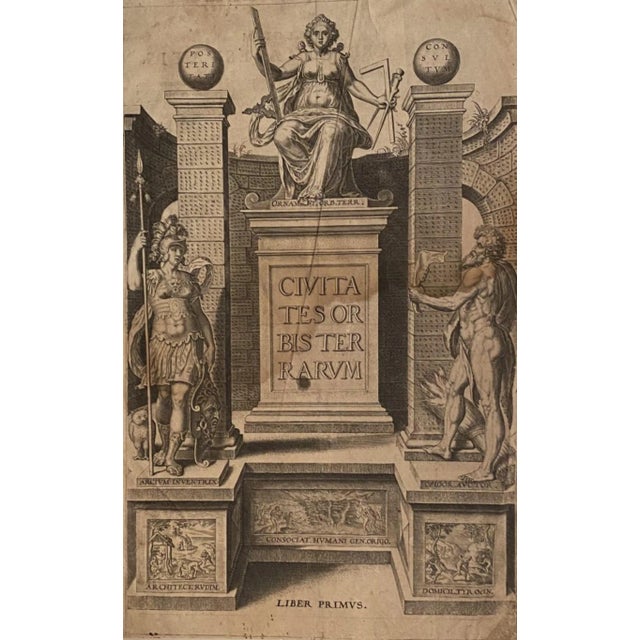 Unknown, Frontispiece: Civitates Orbis Terrarum, Original Etching, 1580 For Sale