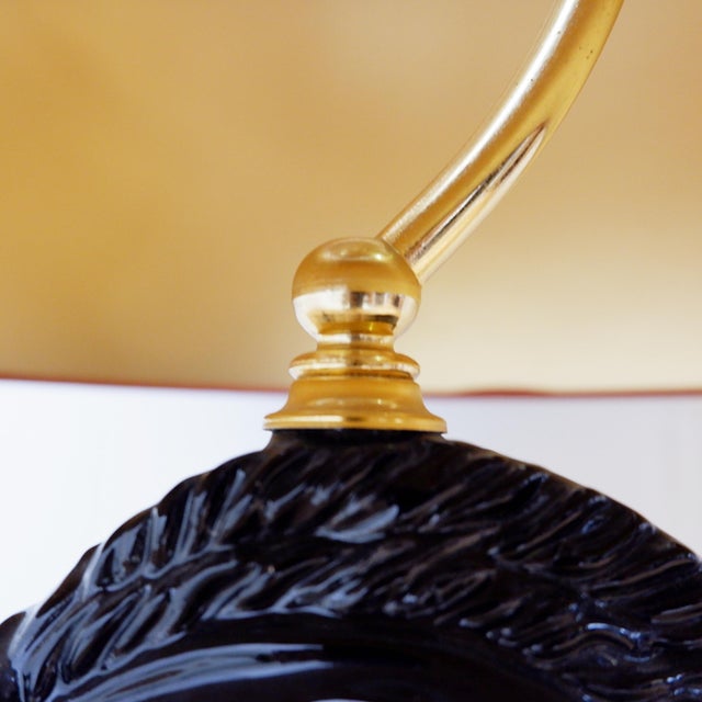Maison Charles Vintage Black Ceramic Horse-Head Table Lamp from Maison Charles, 1980s For Sale - Image 4 of 18