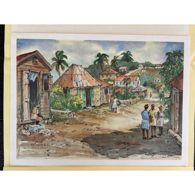 Printmaking Materials Portfolio by Pamela Wright “St John Antigua” Set of 4 Color Lithographs on Heavy Paper in Art Presentation Folder For Sale - Image 7 of 12